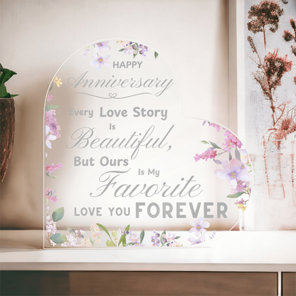 To Forever: Our Anniversary Keepsake | Heart Shaped Acrylic Gift