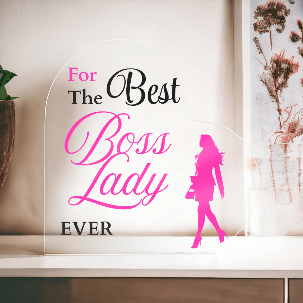Thoughtful Gift for Boss Lady from Team | Heart Shaped Acrylic Gift