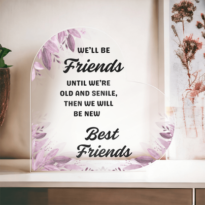 With Love, From One Friend to Another | Heart Shaped Acrylic Gift