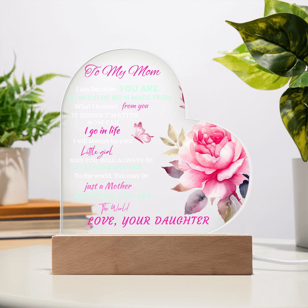 To the Woman Who Gave Me Everything — My Mom, My Heart | Heart Acrylic Plaque