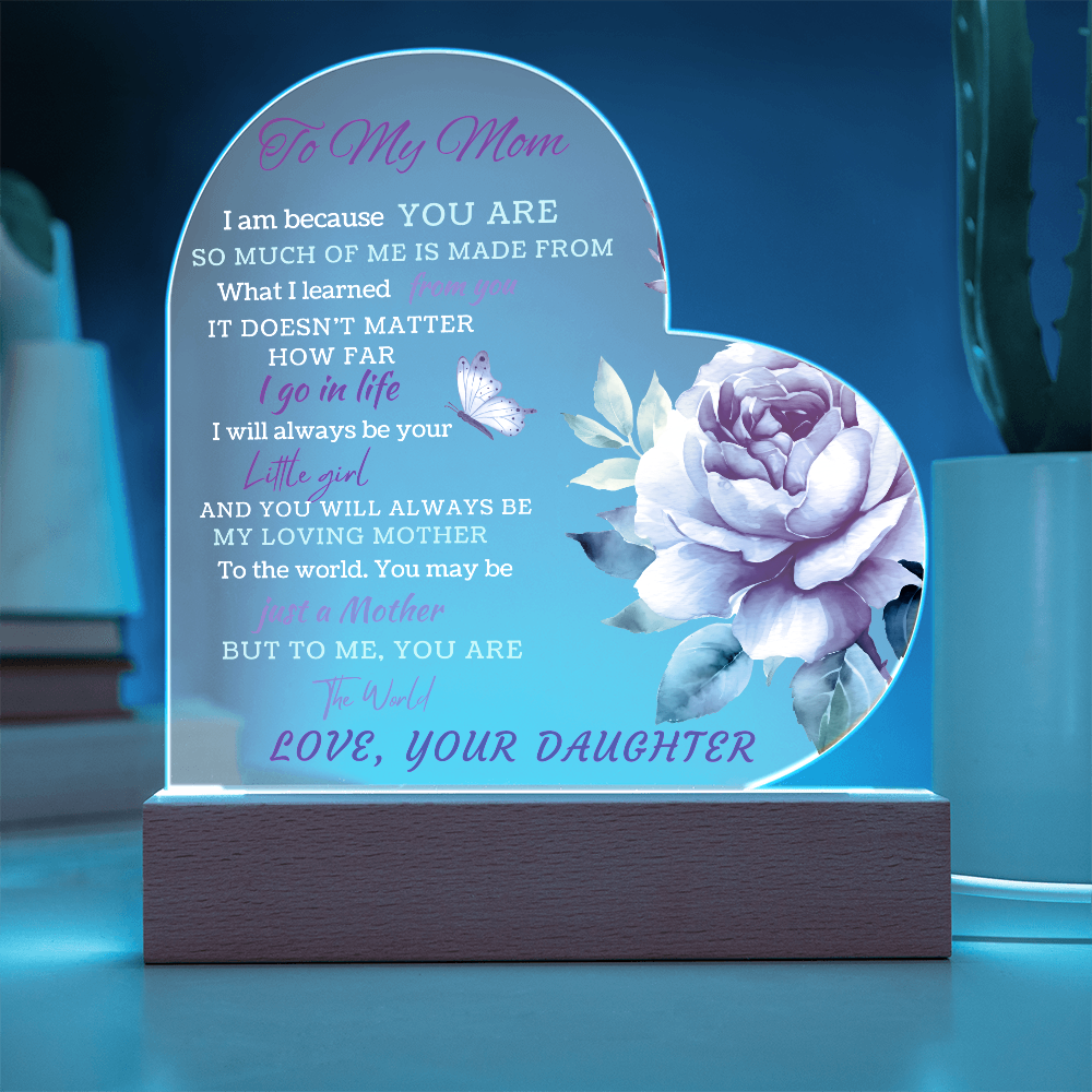 To the Woman Who Gave Me Everything — My Mom, My Heart | Heart Acrylic Plaque