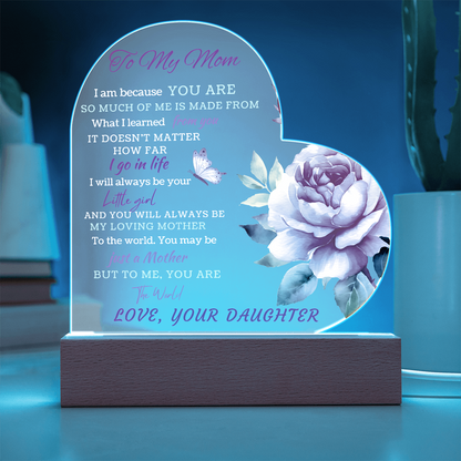 To the Woman Who Gave Me Everything — My Mom, My Heart | Heart Acrylic Plaque