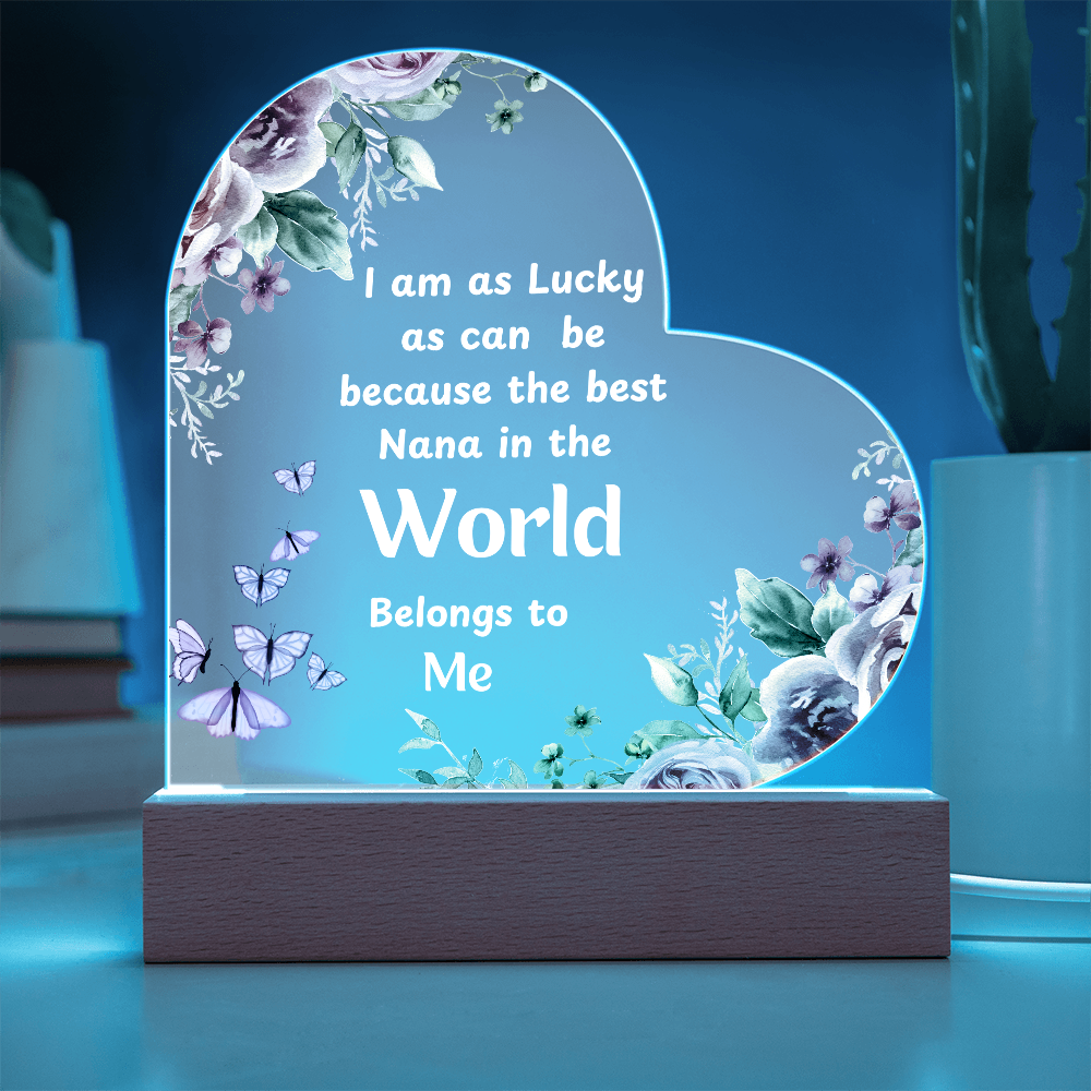 Heartfelt Gift for Nana – Loving Message to Make Her Feel Special | Heart Acrylic Plaque