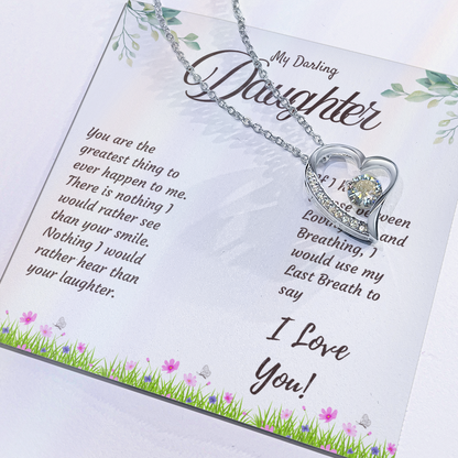 Daughter Necklace with Love Message – Sentimental Gift from Mom or Dad | Perfect Birthday or Christmas Jewelry