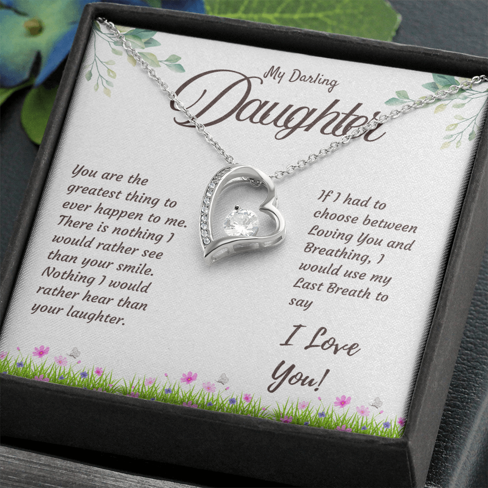 Daughter Necklace with Love Message – Sentimental Gift from Mom or Dad | Perfect Birthday or Christmas Jewelry