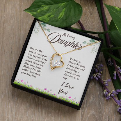 Daughter Necklace with Love Message – Sentimental Gift from Mom or Dad | Perfect Birthday or Christmas Jewelry