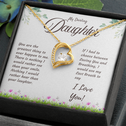 Daughter Necklace with Love Message – Sentimental Gift from Mom or Dad | Perfect Birthday or Christmas Jewelry