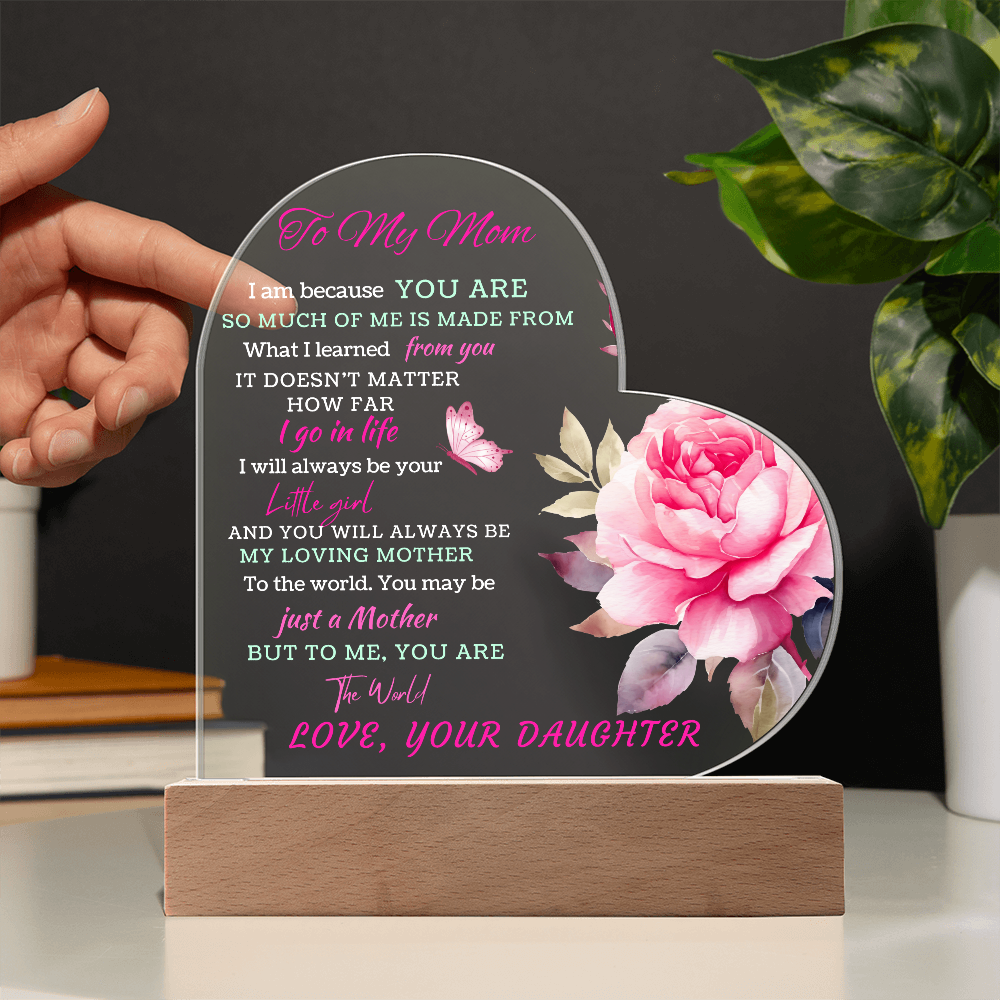 To the Woman Who Gave Me Everything — My Mom, My Heart | Heart Acrylic Plaque