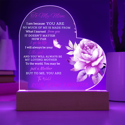 To the Woman Who Gave Me Everything — My Mom, My Heart | Heart Acrylic Plaque
