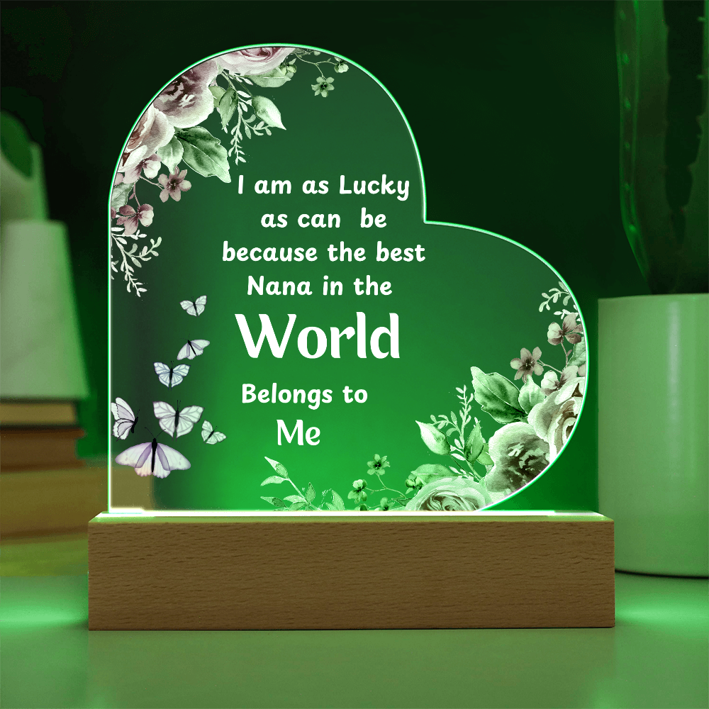 Heartfelt Gift for Nana – Loving Message to Make Her Feel Special | Heart Acrylic Plaque