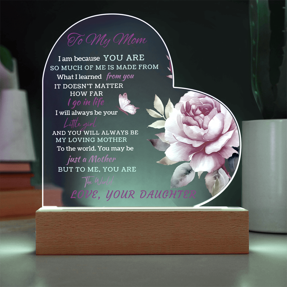To the Woman Who Gave Me Everything — My Mom, My Heart | Heart Acrylic Plaque