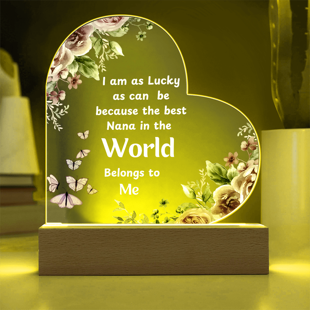 Heartfelt Gift for Nana – Loving Message to Make Her Feel Special | Heart Acrylic Plaque