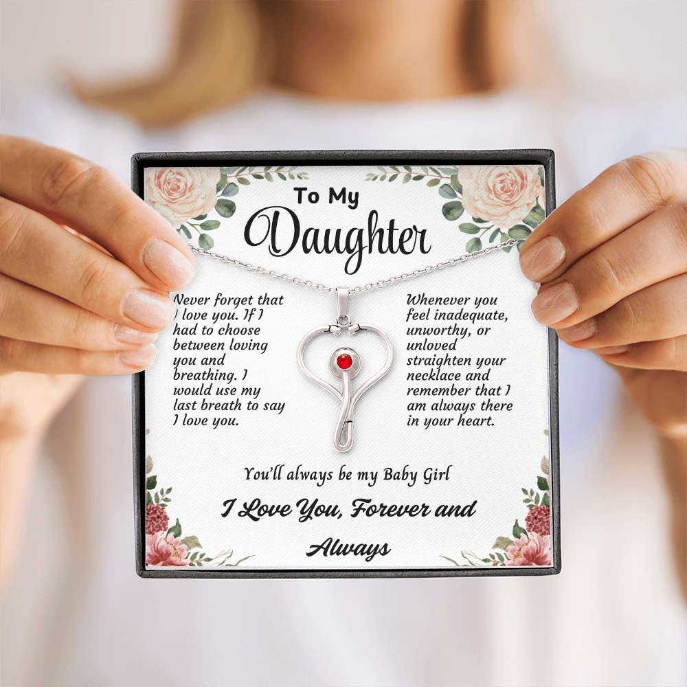 Daughter Necklace with Love Message – Perfect Birthday, Graduation, or Christmas Gift from Mom or Dad