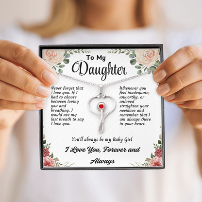 Daughter Necklace with Love Message – Perfect Birthday, Graduation, or Christmas Gift from Mom or Dad