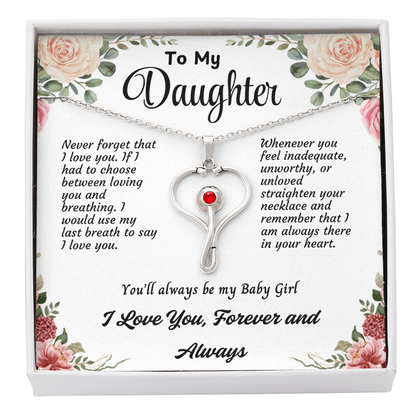 Daughter Necklace with Love Message – Perfect Birthday, Graduation, or Christmas Gift from Mom or Dad
