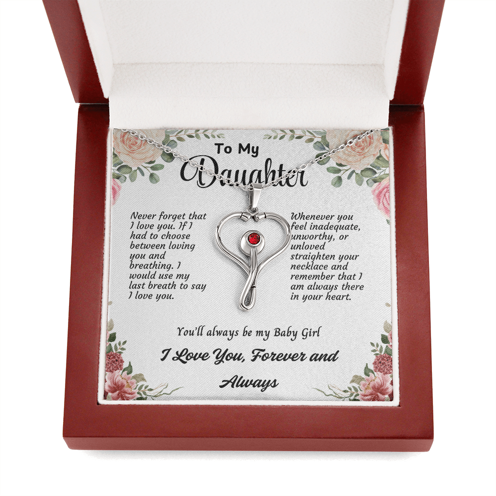 Daughter Necklace with Love Message – Perfect Birthday, Graduation, or Christmas Gift from Mom or Dad